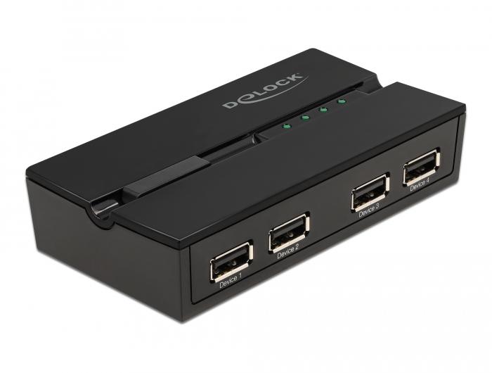 Delock USB 2.0 Switch für 4 PCs an 4 Geräten - Delock