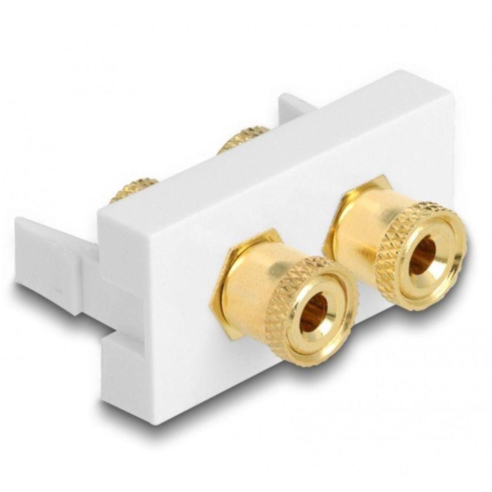 Delock Easy 45 Modul 2 x Polklemme, Farbring rot / schwarz 22,5 x 45 mm - Delock