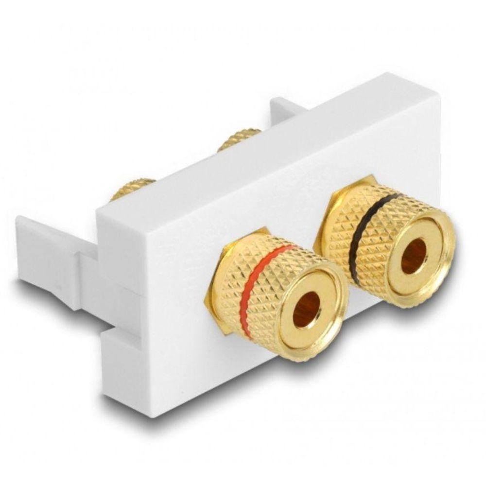Delock Easy 45 Modul 2 x Polklemme, Farbring rot / schwarz 22,5 x 45 mm - Delock