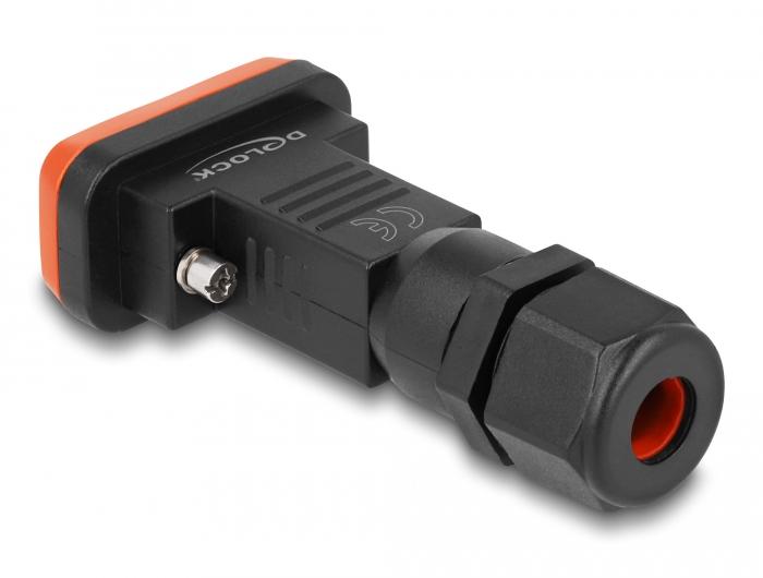 Delock D-Sub 9-poliger Stecker mit Gehäuse IP67 wasserdicht - Delock