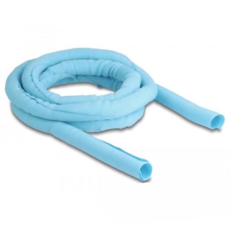 Delock Gewebeschlauch, selbstschließend, 2 m, 19 mm, blau - Delock