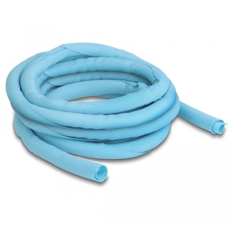 Delock Gewebeschlauch, selbstschließend, 5 m x 10 mm, blau - Delock