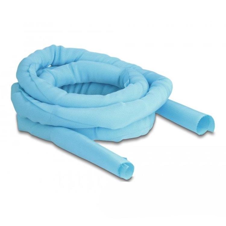 Delock Gewebeschlauch, 2 m, 25 mm, selbstschließend, blau. - Delock