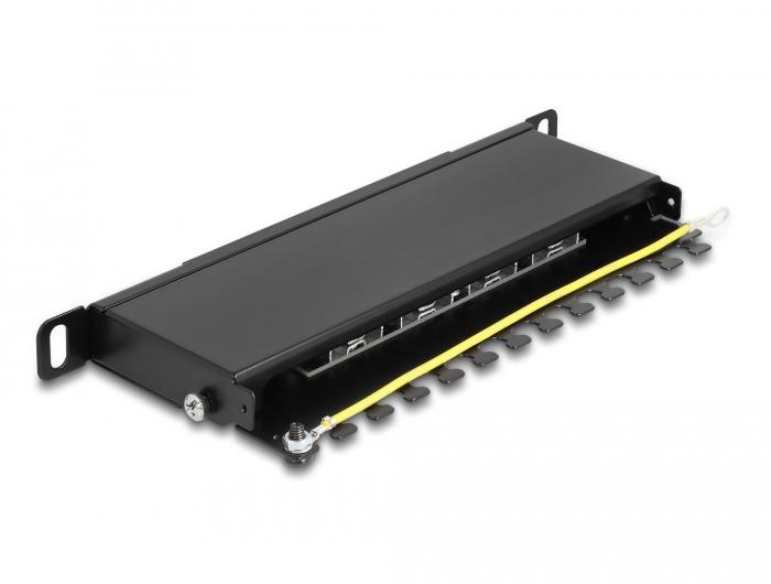 Delock 10″ Patchpanel 8 Port Cat.6A 0,5 HE schwarz - Delock
