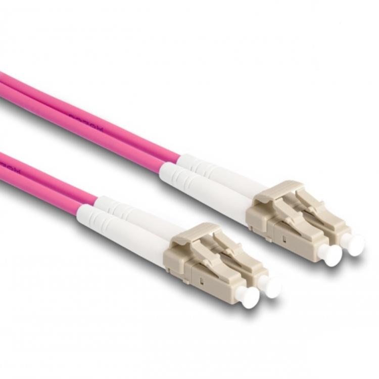 Delock LC Duplex zu LC Duplex OM4 Glasfaser, 2 m. - Delock