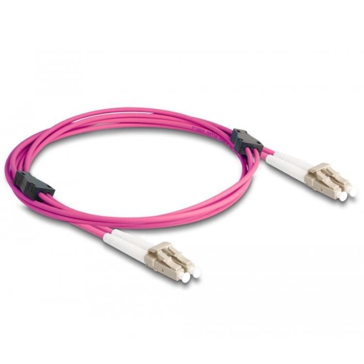 Delock LC Duplex zu LC Duplex OM4 Glasfaser, 2 m. - Delock