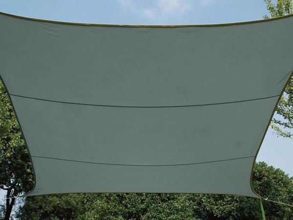 SONNENSEGEL - RECHTECK - 4 x 3 m - FARBE: GRÜNGRAU - Perel