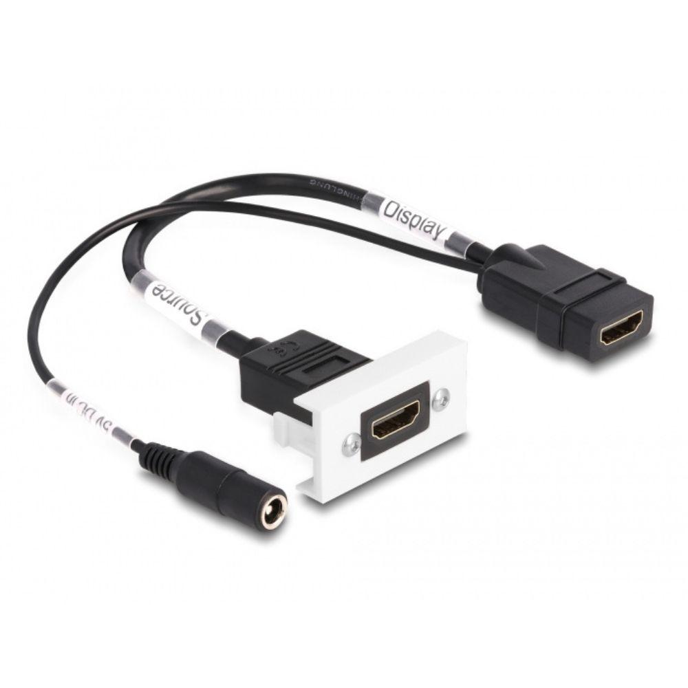 Delock Easy 45 HDMI 4K 60 Hz Modul mit DC Einspeisung 2,1 x 5,5 mm und Kab - Delock
