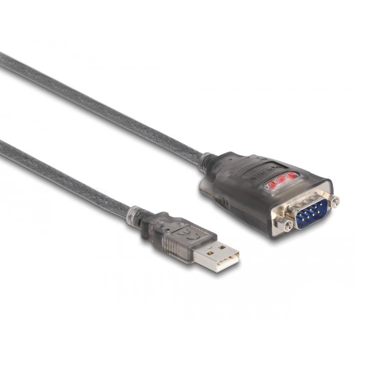Delock Adapter USB 2.0 Typ-A zu 1 x Seriell RS-232 D-Sub 9 Pin Stecker mit - Delock