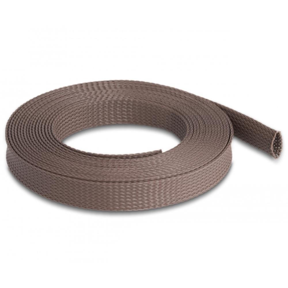 Delock Geflechtschlauch nagerfest dehnbar 5 m x 19 mm braun - Delock