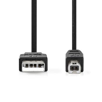 USB-Kabel USB 3.2 Gen 1 USB-A Stecker USB-B Stecker 5 Gbps Vernickelt - Nedis