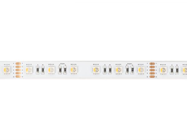 FLEXIBLE LED-STRIP - 1 CHIP RGB UND WHITE 2700K - 60 LEDs/m - 5 m - 24 V - EtiamPro
