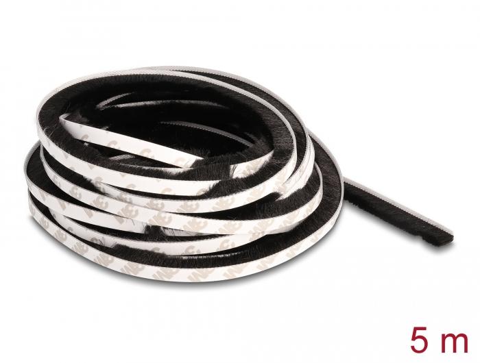 Delock Bürstenstreifen selbstklebend 10 mm - Länge 5 m schwarz - Delock