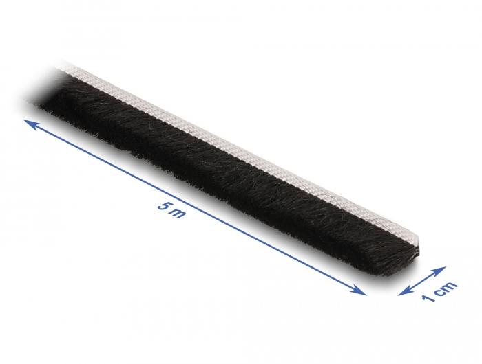 Delock Bürstenstreifen selbstklebend 10 mm - Länge 5 m schwarz - Delock