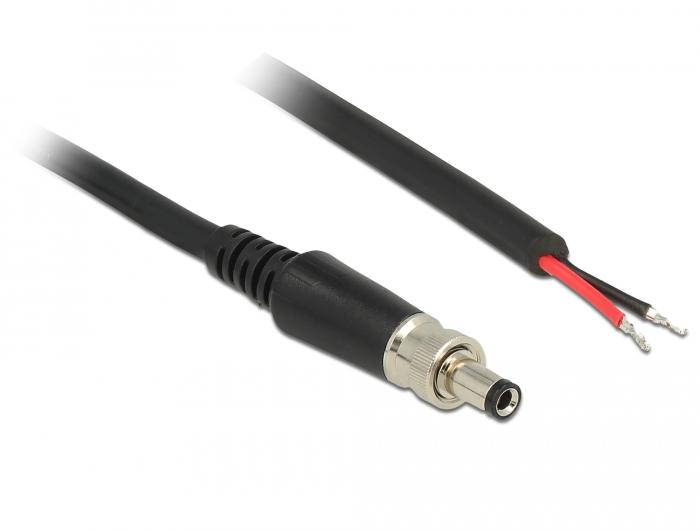 Delock Netzkabel DC 5,5 x 2,1 x 9,5 mm schraubbar zum Öffnen - Delock