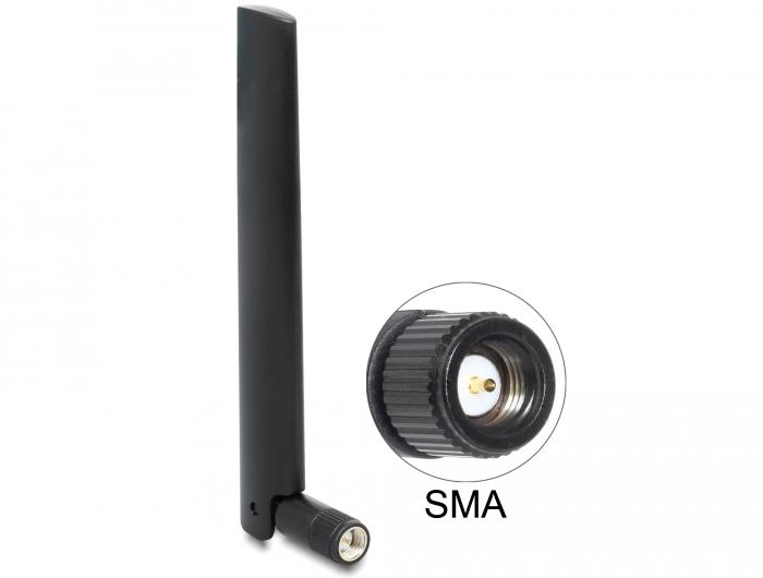 Delock NB-IoT 900 MHz Antenne SMA Stecker 3 dBi omnidirektional mit Kippge - Delock