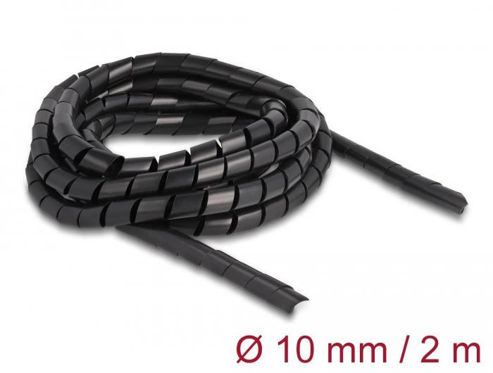 Delock Spiralschlauch flexibel 2 m x 10 mm schwarz - Delock