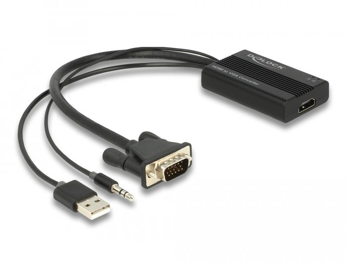 Delock HDMI auf VGA Adapter mit Audio 25 cm - Delock