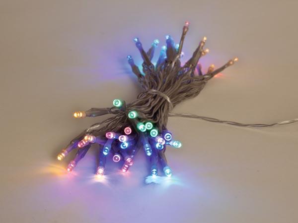 Showlight - 5 m - 40 mehrfarbige Lampen - transparentes Kabel - Doppel-Stecker - Light Creations