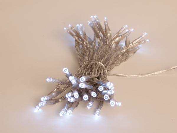 Showlight - 5 m - 40 weiße Lampen - transparentes Kabel - Doppel-Stecker - Light Creations