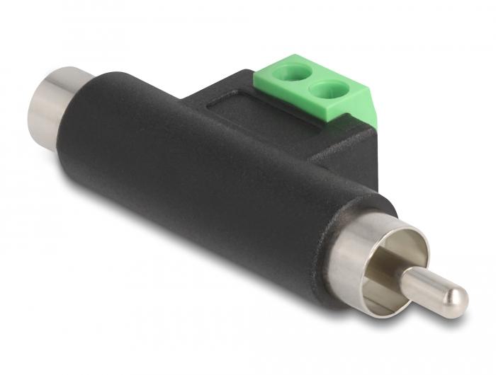 Delock Cinch-Stecker und Cinch-Buchse auf Klemmenblockadapter - Delock