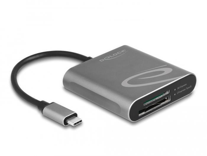Delock USB Type-C™-Kartenleser für SD Express- und CFexpress-Speicherkarten - Delock