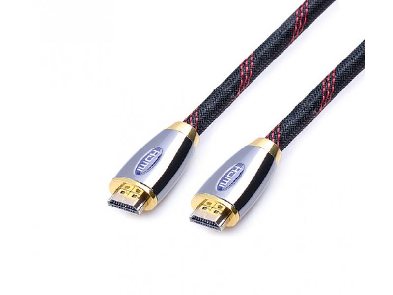 Reekin HDMI Kabel - 3,0 Meter - FULL HD Metall Grau/Gold (Hi-Speed m. Eth.) - Reekin