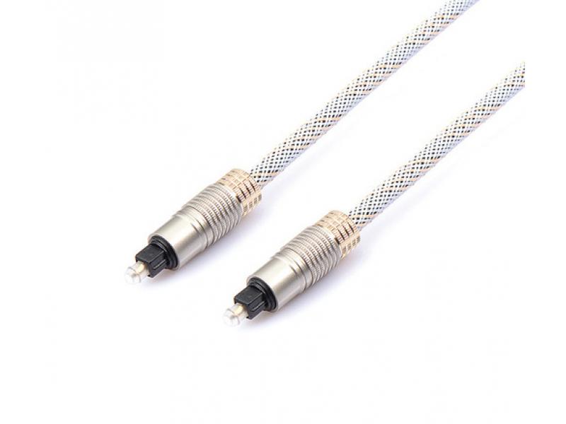 Reekin Toslink Optical Audio-Kabel - 1,0m SLIM (Silber/Gold) - Reekin