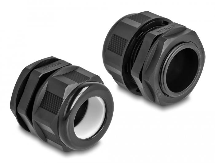 Delock EX Kabelverschraubung M32 schwarz 2 Stück - Delock