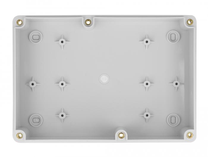 Delock Einbaugehäuse mit Kabeleinführungen 180 x 125 x 57 mm grau - Delock