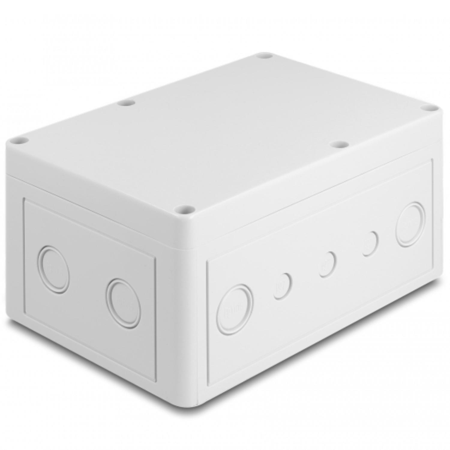 Delock Einbaugehäuse mit Kabeleinführungen 180 x 125 x 90 mm grau - Delock