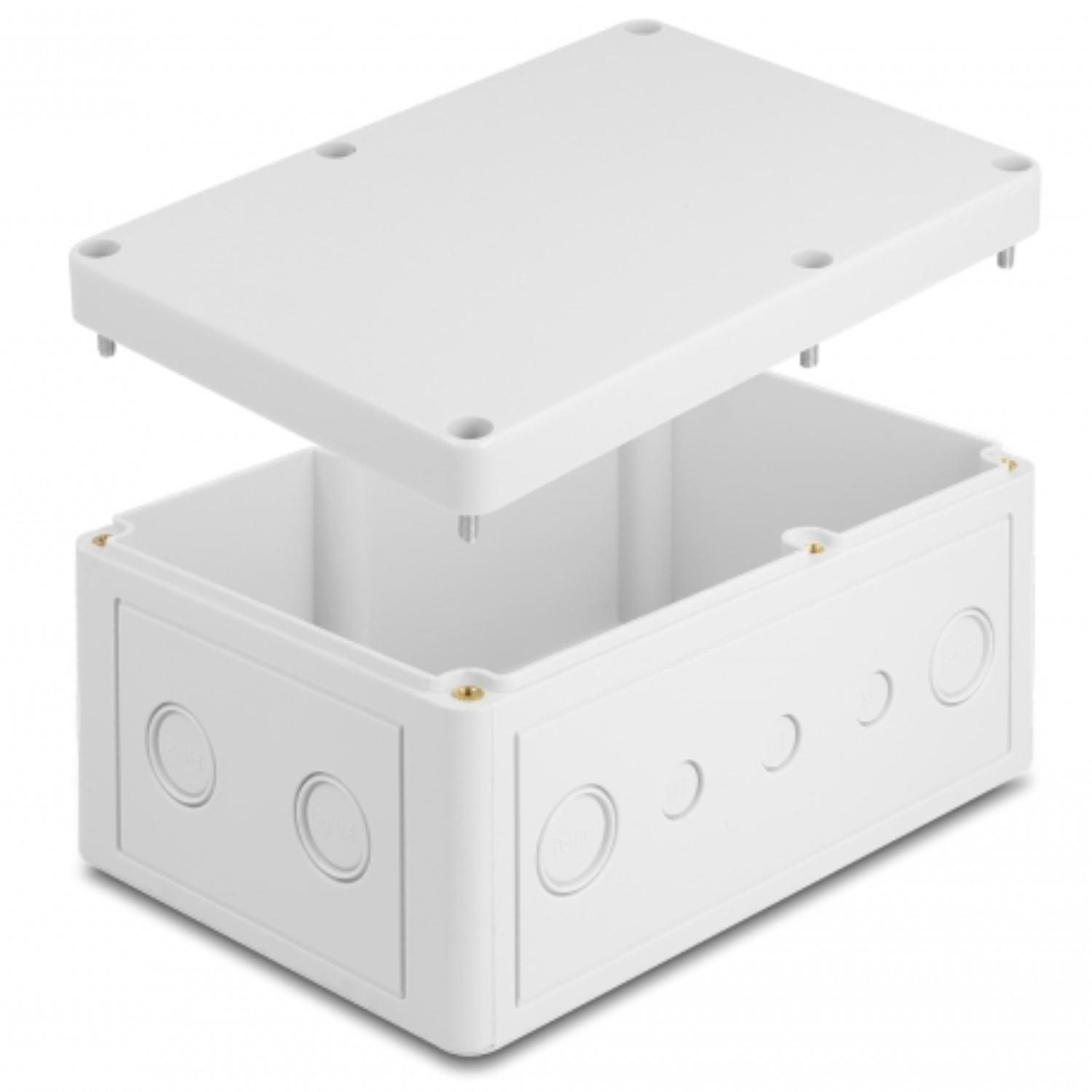 Delock Einbaugehäuse mit Kabeleinführungen 180 x 125 x 90 mm grau - Delock
