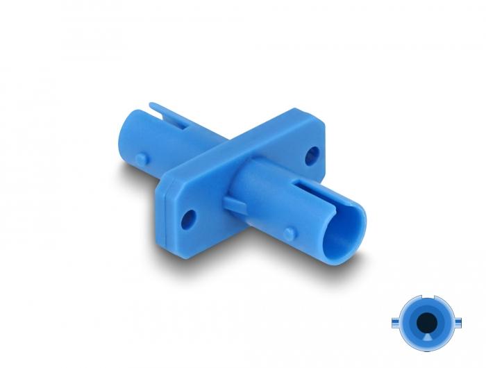Delock Glasfaserkupplung ST Simplex Stecker auf ST Simplex Stecker blau - Delock