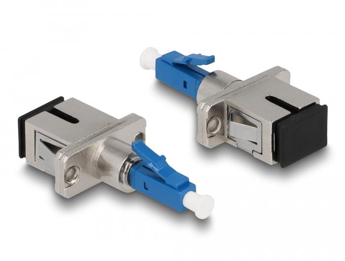 Delock Glasfaser-Hybrid-Adapter LC Simplex Stecker auf SC Simplex Stecker blau - Delock