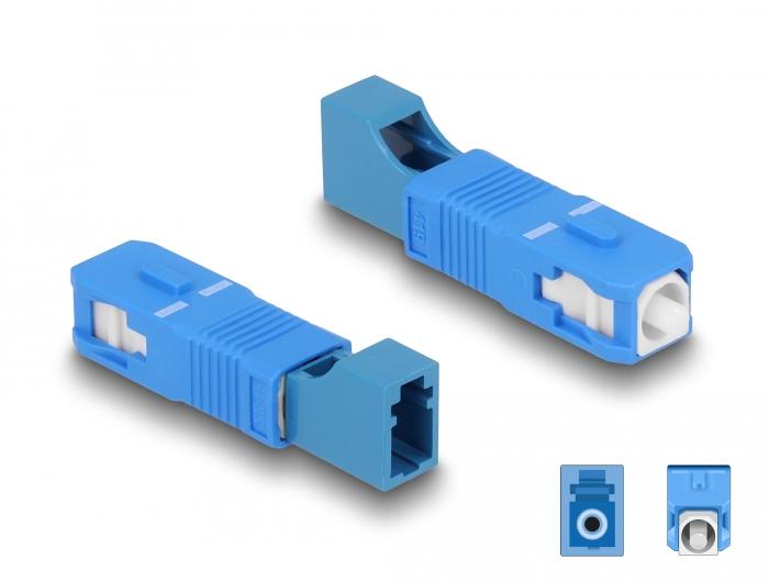 LWL Hybrid Kupplung SC Simplex Stecker zu LC Simplex Buchse blau