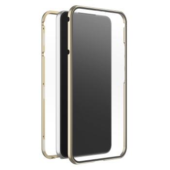 360 Glas Cover Samsung S22 (5G) gold - White Diamonds