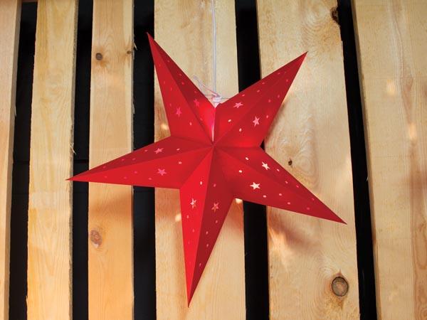 Paperstar - Hängend - rot - 60 cm - 230 V - E14 Leuchte nicht enthalten - Light Creations