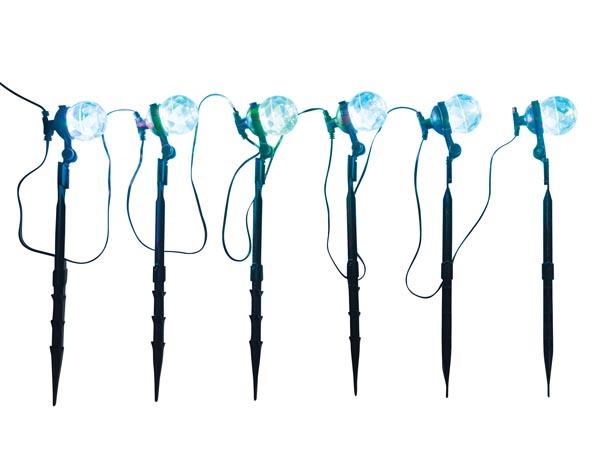 Spiegelkugel LED-Licht - 2,5 m - 6 RGB Lampen - schwarzes Kabel - 24V - Light Creations