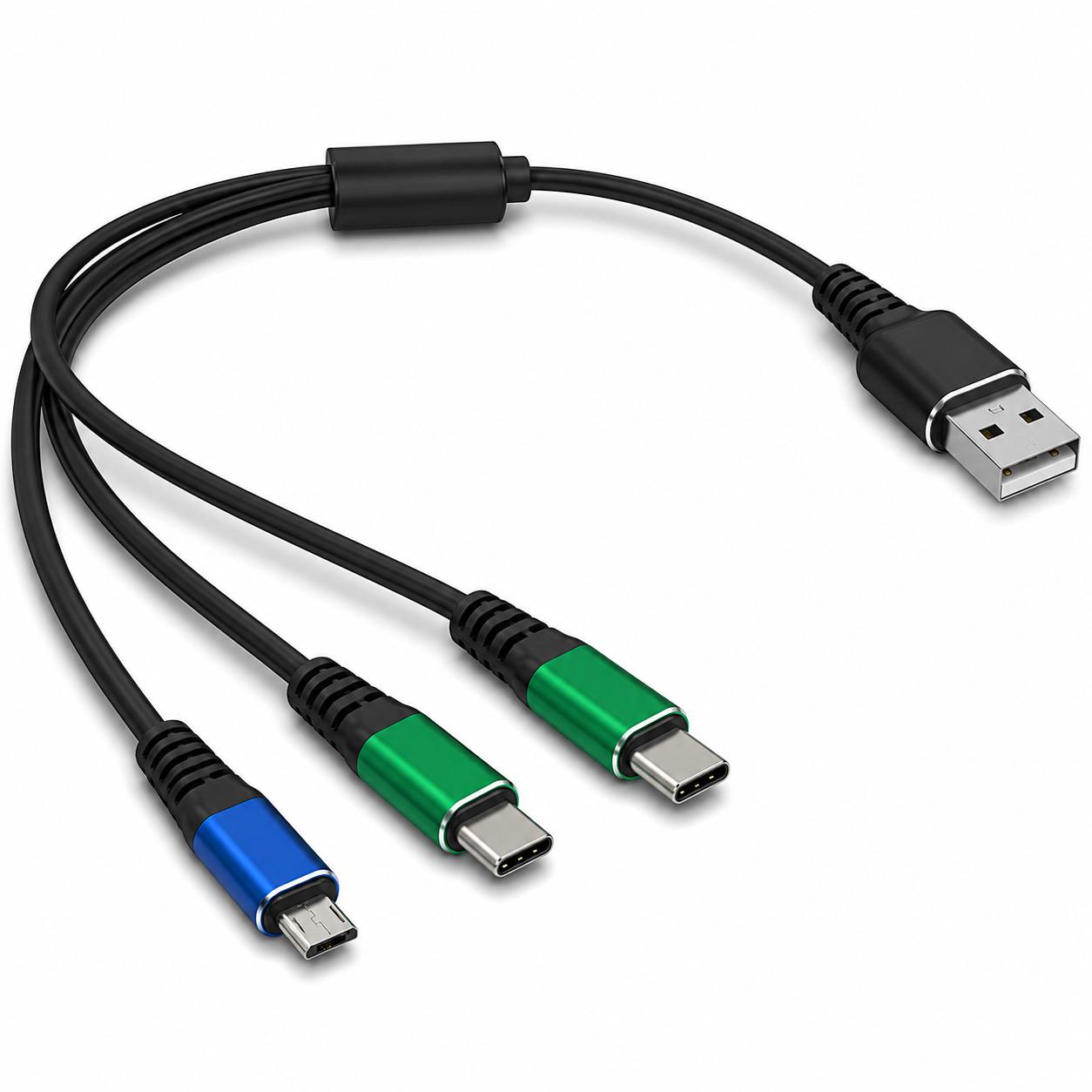 Delock USB A zu Micro USB / 2x USB Type-C™ 30 cm - Delock