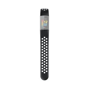 Sportarmband für Fitbit Charge 5, atmungsaktives Armband, schwarz/grau - Hama