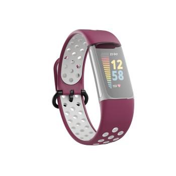 Sportarmband für Fitbit Charge 5, atmungsaktives Armband, Bord./Grau - Hama