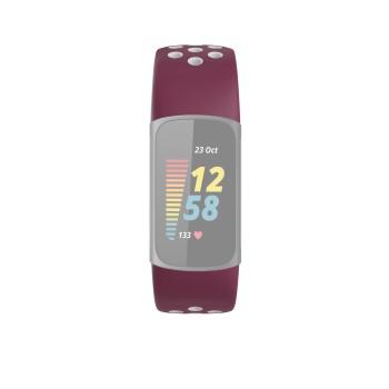 Sportarmband für Fitbit Charge 5, atmungsaktives Armband, Bord./Grau - Hama