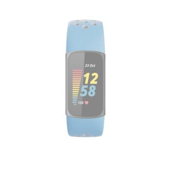 Sportarmband für Fitbit Charge 5, atmungsaktives Armband, hellblau/grau - Hama