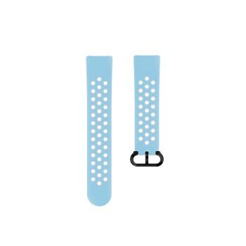 Sportarmband für Fitbit Charge 5, atmungsaktives Armband, hellblau/grau - Hama