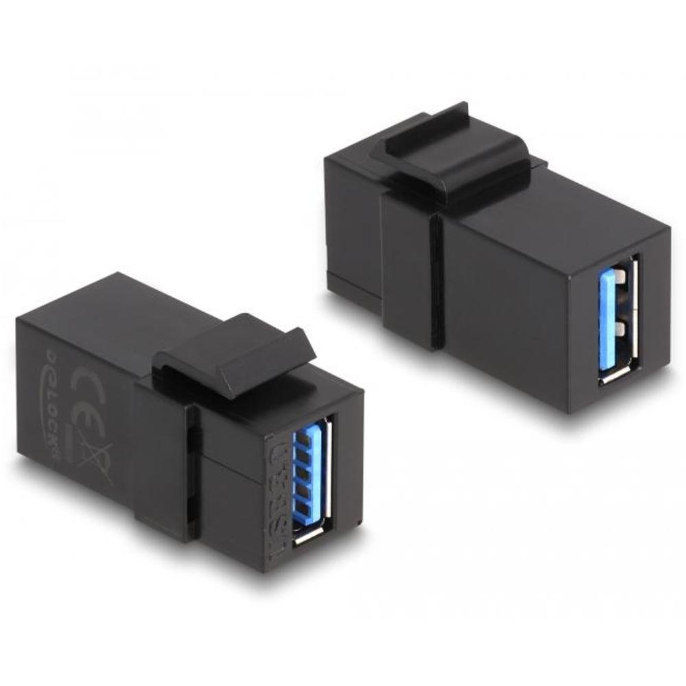 Delock Keystone Modul USB 3.0 A Buchse zu USB 3.0 A Buchse schwarz (1:1)