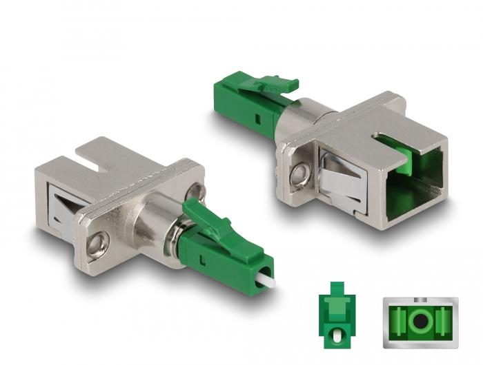 Delock LWL Hybrid Kupplung LC Simplex Stecker zu SC Simplex Buchse grün - Delock