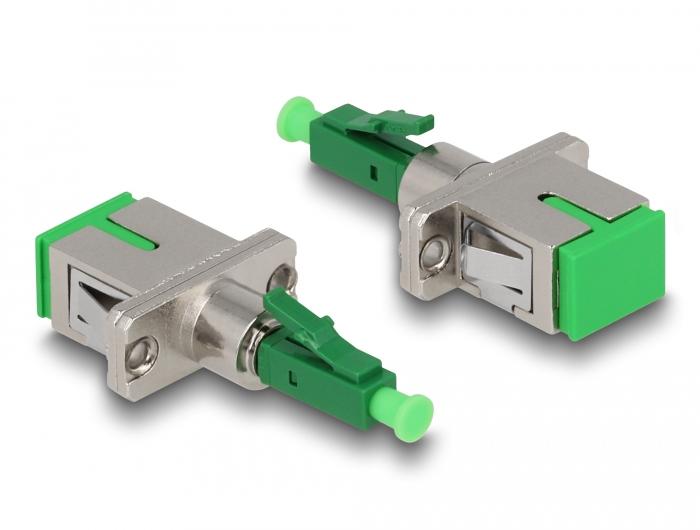 Delock LWL Hybrid Kupplung LC Simplex Stecker zu SC Simplex Buchse grün - Delock