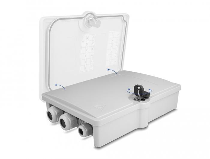 Delock LWL Verteilerbox für Innen- und Außenbereich IP55 wasserfest absc - Delock