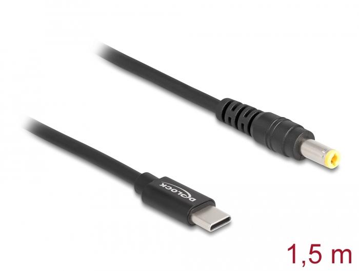 Delock Notebook-Ladekabel USB Typ-C™ Stecker zu 5,5 x 2,5 mm Stecker - Delock