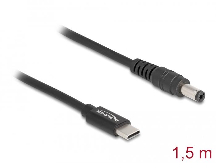 Delock Notebook-Ladekabel USB Typ-C™ Stecker zu 5,5 x 2,1 mm Stecker